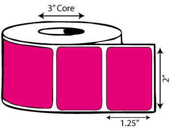 2" x 1.25" Thermal Transfer Label (Rubine Red)
