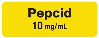 Pepcid 10 mg/mL Syringe Label