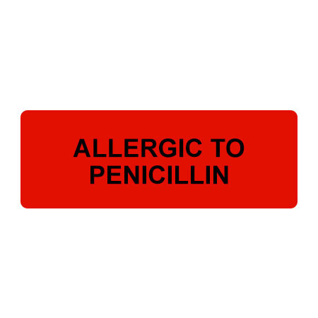 Allergic To Penicillin Label