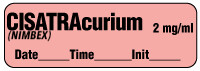 Cisatracurium (NIMBEX) 2mg/mL - Date, Time, Init.