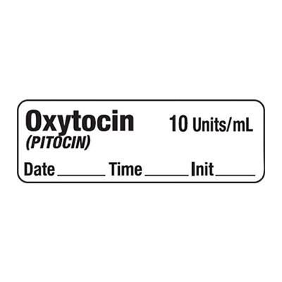 Oxytocin (PITOCIN) 10Units/mL - Date, Time, Init. Anesthesia Label