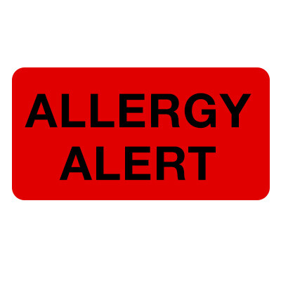 Allergy Alert Label Label