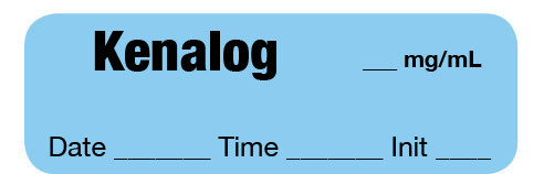 KENALOG __MG/ML - Date, Time, Init. Syringe Label