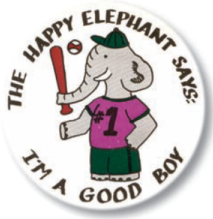 The Happy Elephant Says: I'm A Good Boy Kiddie Stickers