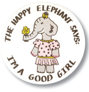 The Happy Elephant Says: I'm A Good Girl Kiddie Stickers
