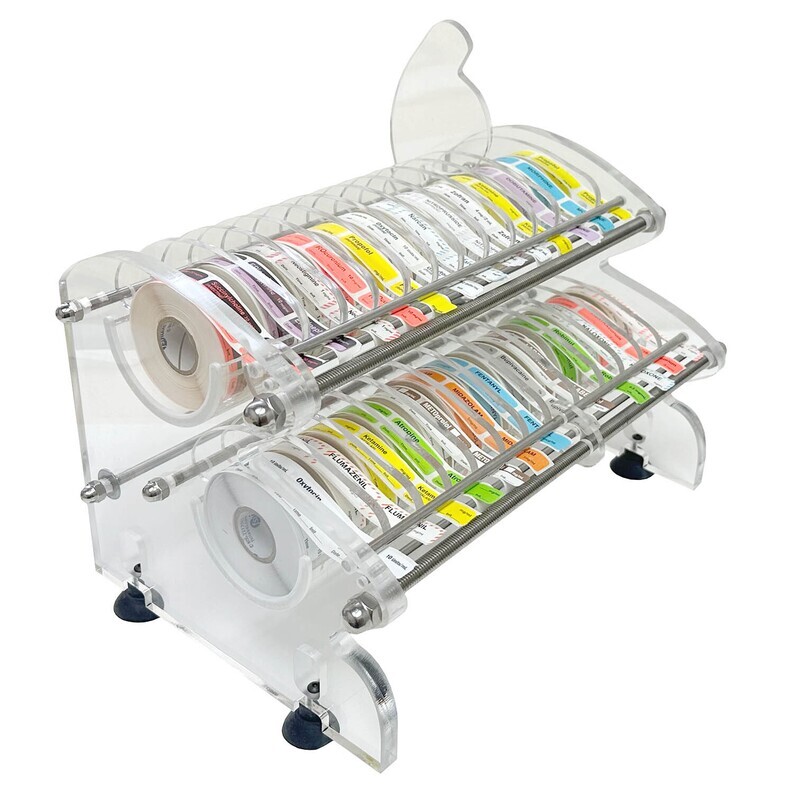 Double-Tier Anesthesia Label Dispenser (Holds 26 Rolls) Double-Tier Anesthesia Label Dispenser (Holds 26 Rolls)