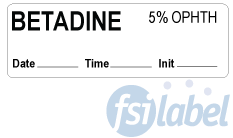 Betadine 5% OPHTH - Date, Time, Init.