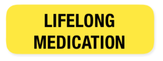 Lifelong Medication Label (Yellow)