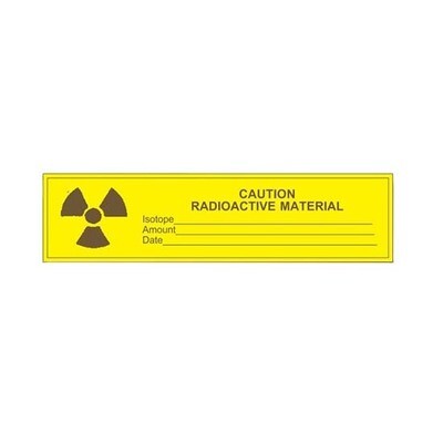 Caution Radioactive Material (1" x 3-15/16") Label