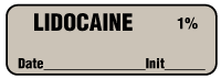 Lidocaine 1% Anesthesia Label