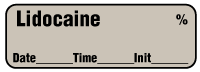 Lidocaine % - Date, Time, Init. Anesthesia Label