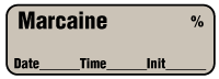Marcaine % - Date, Time, Init. Anesthesia Label