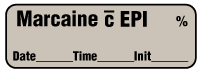 Marcaine with EPI % - Date, Time, Init. Anesthesia Label Marcaine with EPI % - Date, Time, Init. Anesthesia Label
