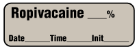 Ropivacaine % - Date, Time, Init. Anesthesia Label