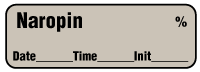 Naropin  % - Date, Time, Init. Anesthesia Label