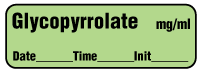 Glycopyrrolate mg/ml - Date, Time, Init. Anesthesia Label