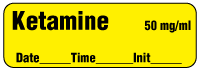 Ketamine 50 mg/ml - Date, Time, Init. Anesthesia Label