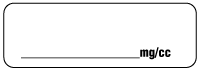 Blank Label mg/cc (White) Anesthesia Label