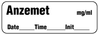 Anzemet mg/ml - Date, Time, Init. Anesthesia Label