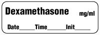 Dexamethasone mg/ml - Date, Time, Init. Anesthesia Label
