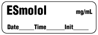 ESmolol mg/mL - Date, Time, Init. Anesthesia Label