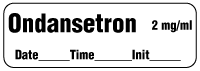 Ondansetron 2mg/ml - Date, Time, Init. Anesthesia Label