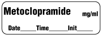 Metoclopramide mg/ml - Date, Time, Init. Anesthesia Label