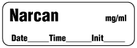 Narcan mg/ml - Date, Time, Init. Anesthesia Label
