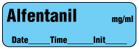 Alfentanil mg/ml - Date, Time, Init. Anesthesia Label