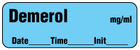 Demerol mg/ml  - Date, Time, Init. Anesthesia Label