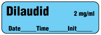 Dilaudid 2mg/ml - Date, Time, Init. Anesthesia Label Dilaudid 2mg/ml - Date, Time, Init. Anesthesia Label