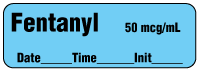 Fentanyl 50 mcg/ml - Date, Time, Init. Anesthesia Label