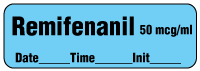 Remifentanil 50 mcg/ml - Date, Time, Init. Anesthesia Label
