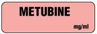 METUBINE mg/ml Anesthesia Label