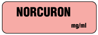 NORCURON mg/ml Anesthesia Label