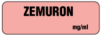 ZEMURON mg/ml Anesthesia Label