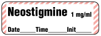 Neostigmine 1mg/ml  - Date, Time, Init. Anesthesia Label