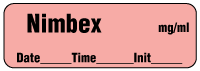 Nimbex mg/ml - Date, Time, Init. Anesthesia Label