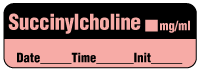Succinylcholine mg/ml - Date, Time, Init. Anesthesia Label
