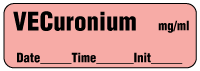 VECuronium mg/ml - Date, Time, Init. Anesthesia Label