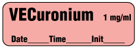 VECuronium 1 mg/ml - Date, Time, Init. Anesthesia Label