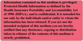 HIPAA Information Label