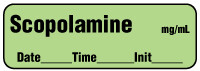 Scopolamine mg/mL - Date, Time, Init. Anesthesia Label