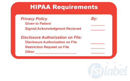 HIPAA Requirements, Order in Bulk: 5 Rolls (Minium)