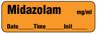 Midazolam mg/ml - Date, Time, Init.
