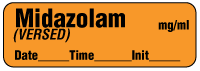 Midazolam (VERSED) mg/ml - Date, Time, Init. Anesthesia Label