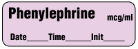 Phenylephrine mcg/ml - Date, Time, Init. Anesthesia Label