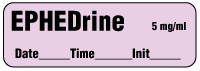 EPHEDrine 5 mg/ml - Date, Time, Init. Anesthesia Label