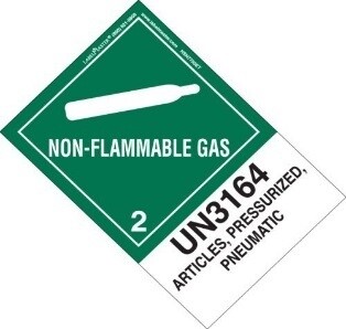 Non-Flammable Gas UN3164 Articles, Pressurized, Pneumatic