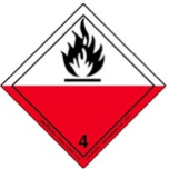 Spontaneously Combustible Hazard Class 4 Placard